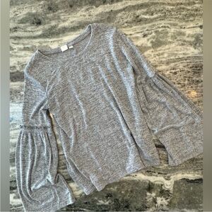 GAP Heather Gray Bell Sleeve Top